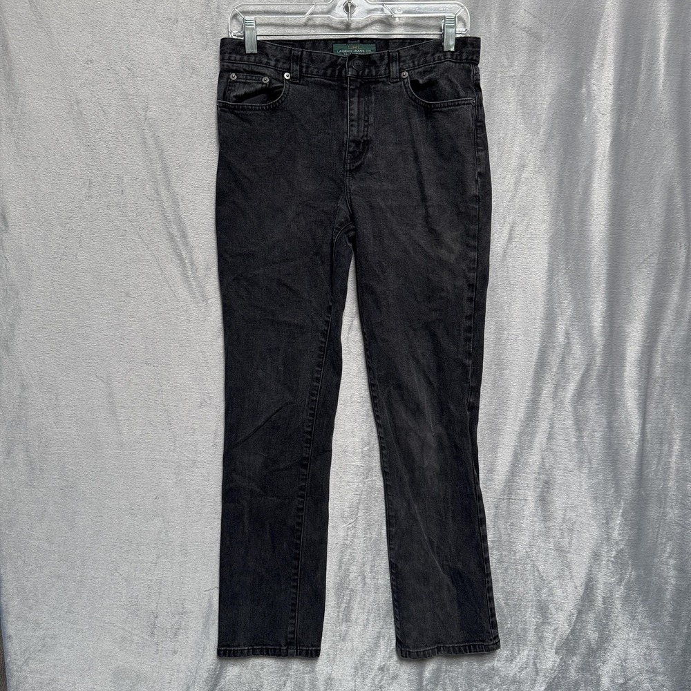 Lauren Jeans Co Ralph Lauren Jeans Womens 6 Black Slim Straight Stretch Denim‎
